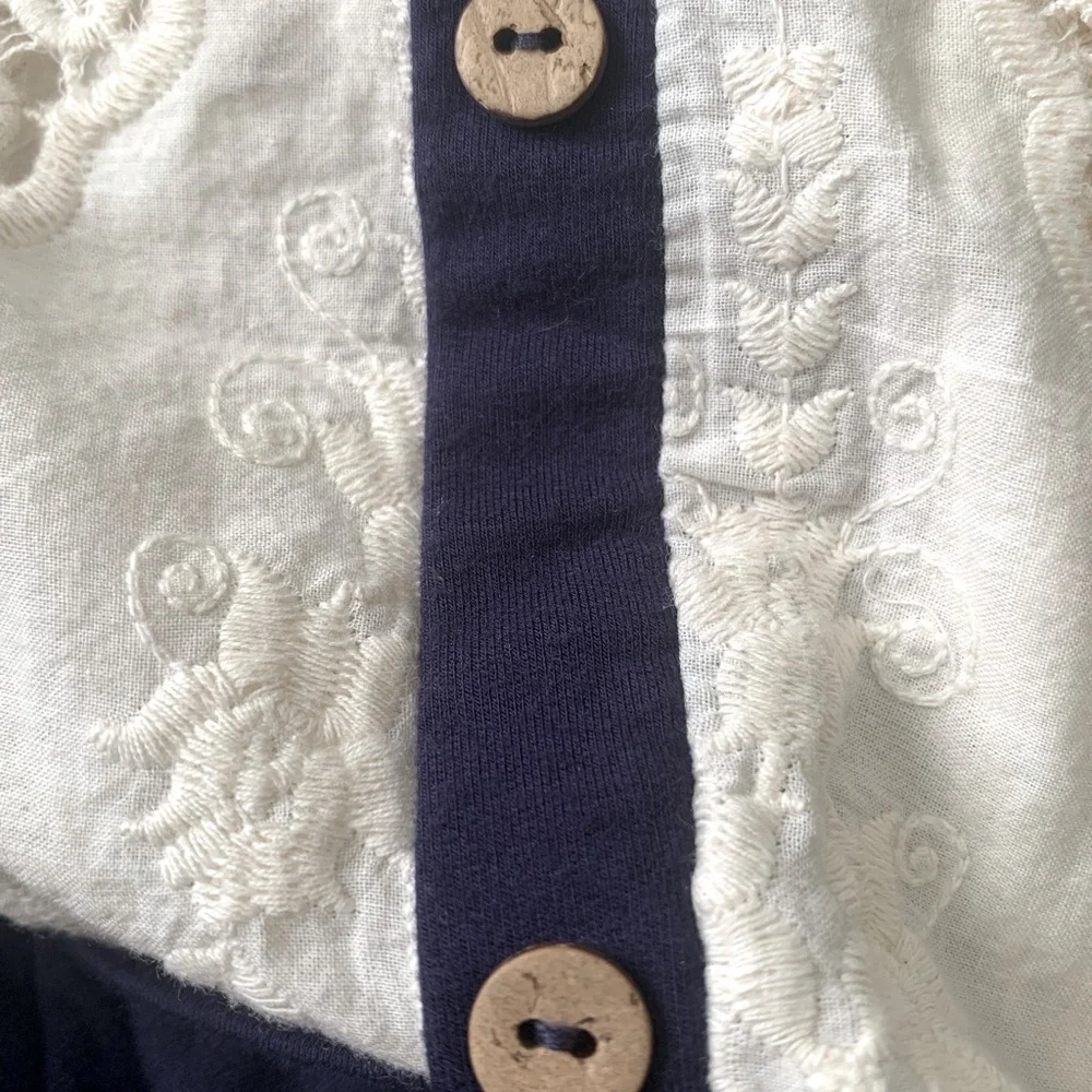 Altar'd State Navy Soft Knit And Lace Oversized Tunic Length Sweater Size L - Picture 9 of 12